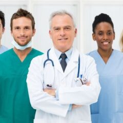 Happy team of doctors